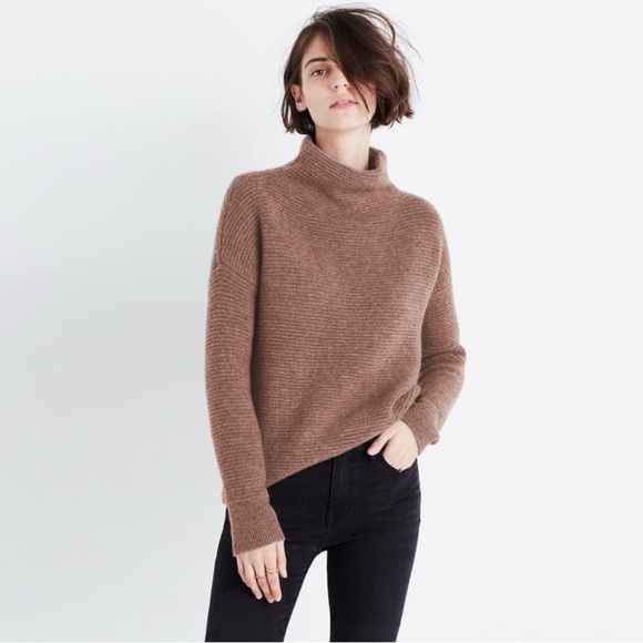 Madewell Sweaters - Madewell Southfield mock neck wool blend sweater fawn brown womens S